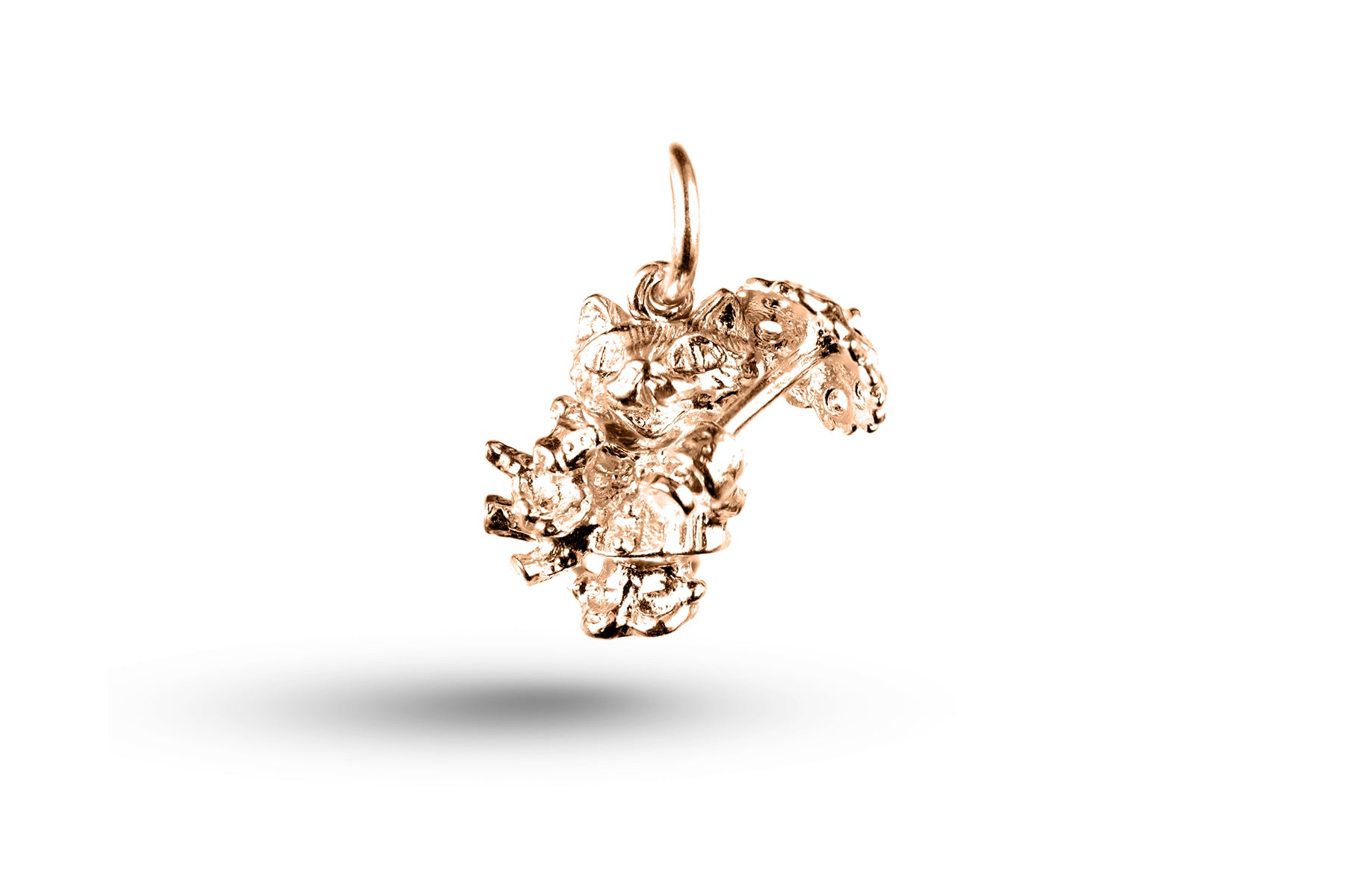 Rose gold Girl Cat with Umbrella charm.