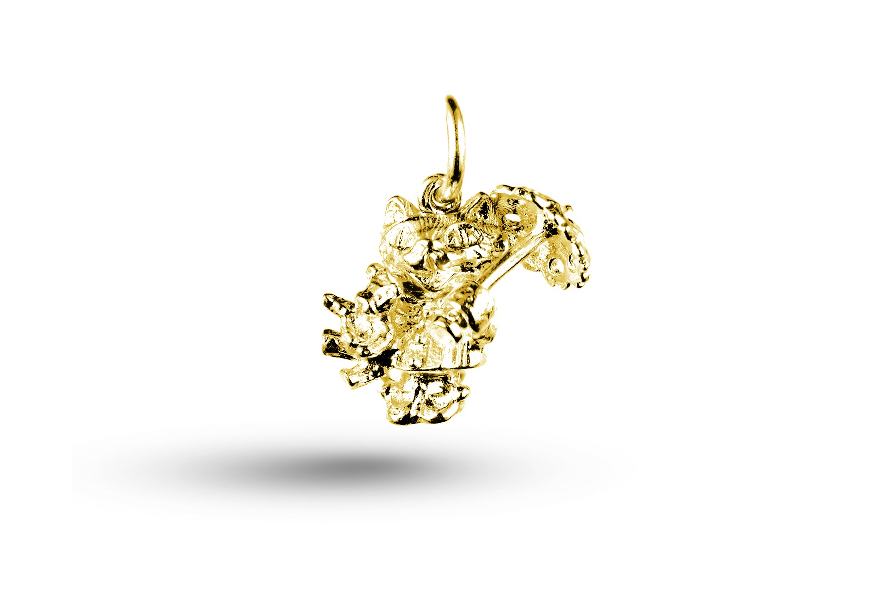 Yellow gold Girl Cat with Umbrella charm.