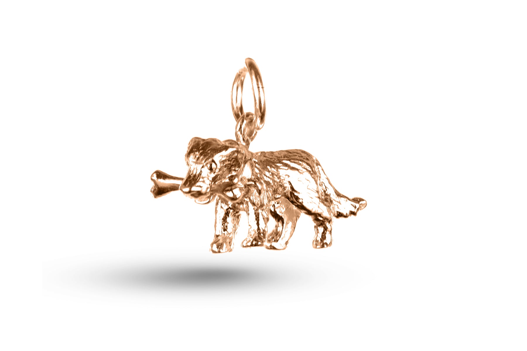Rose gold Dog and Bone charm.