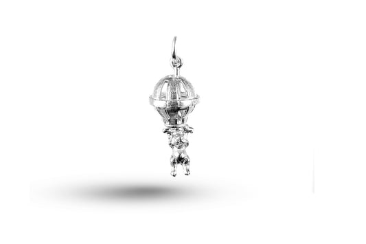 White gold Dog in Balloon charm.