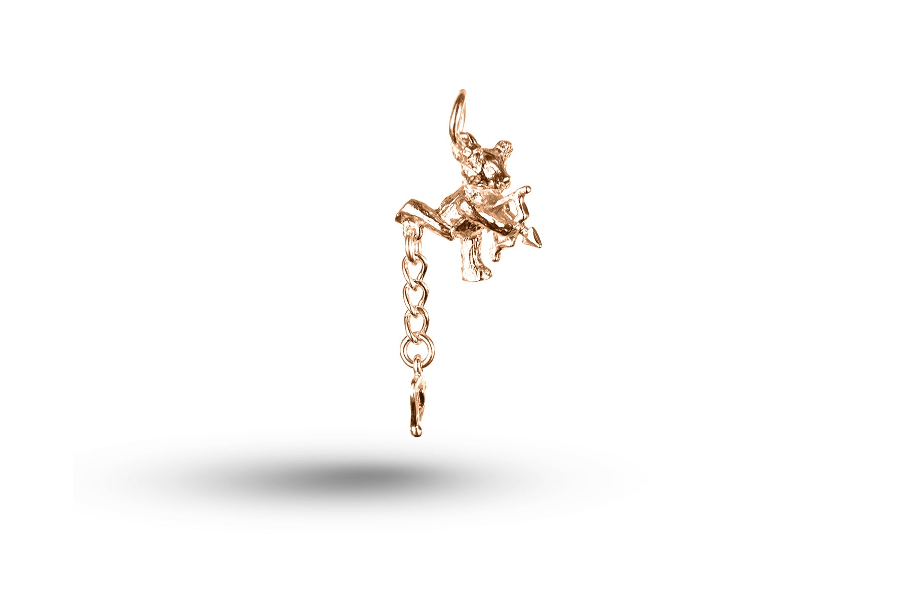 Rose gold Cupid Teddy Bear charm.