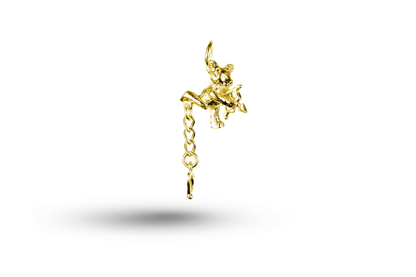 Yellow gold Cupid Teddy Bear charm.
