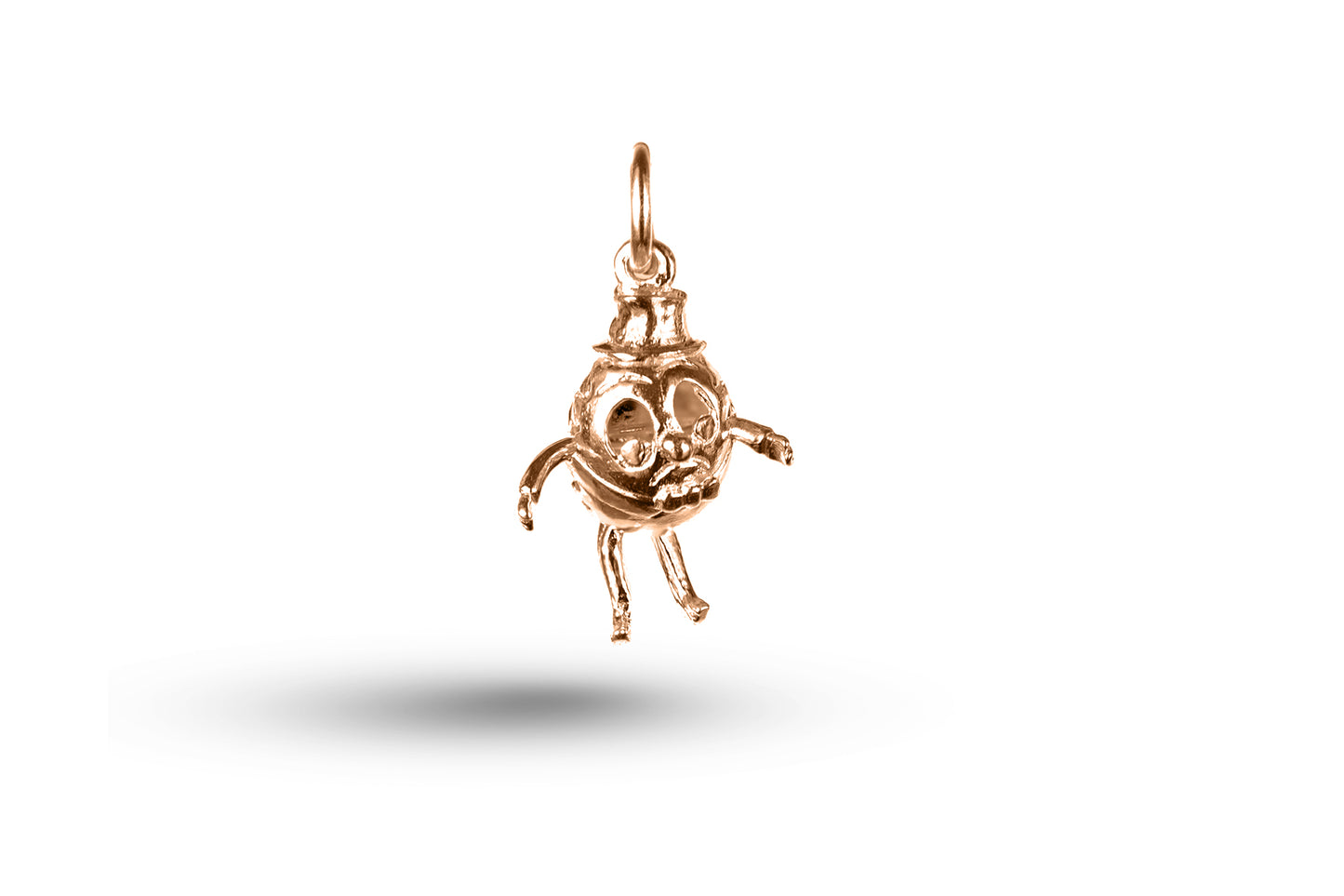 Rose gold Humpty Dumpty charm.