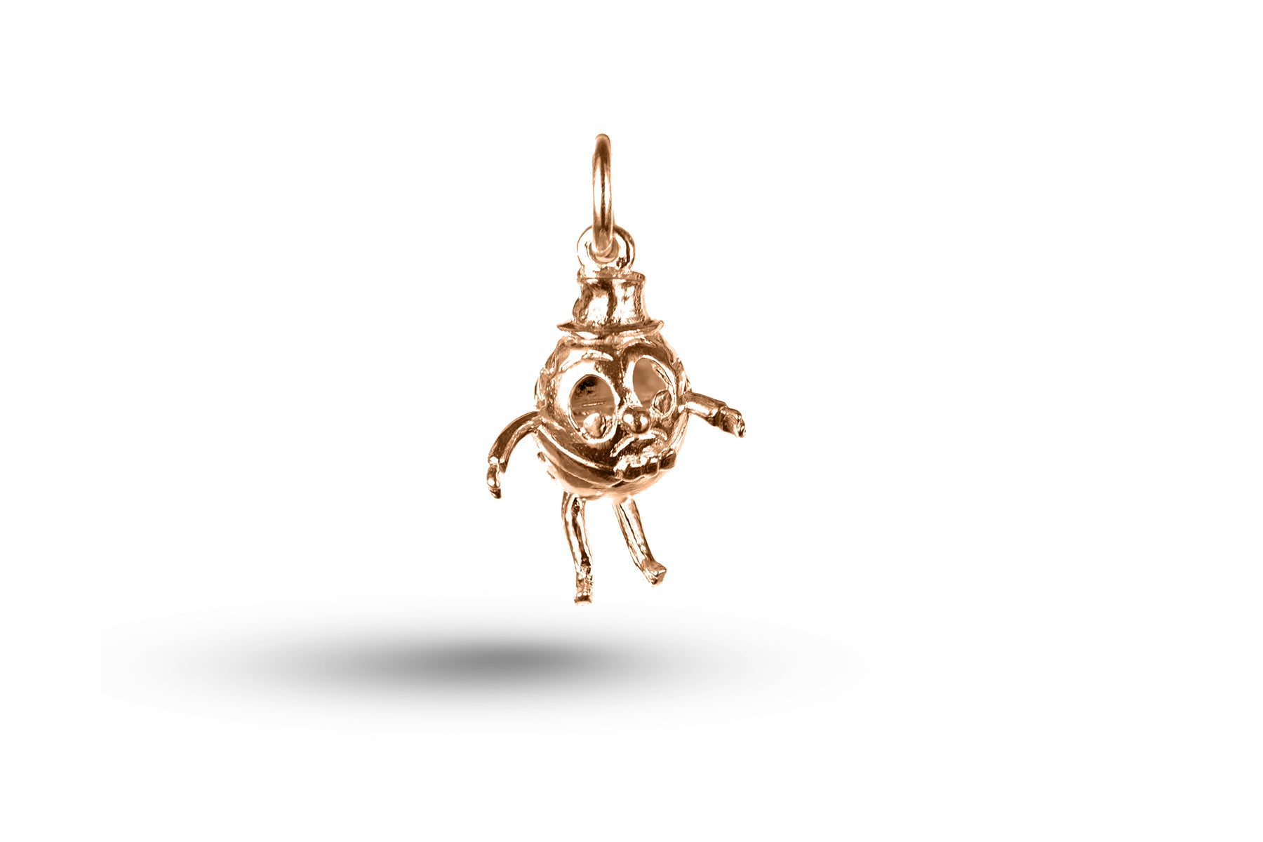 Rose gold Humpty Dumpty charm.