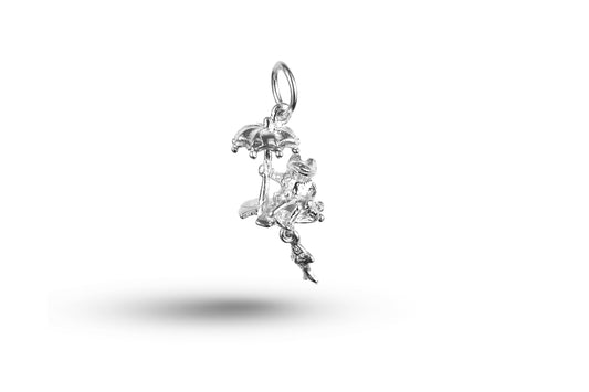 White gold Fishing Frog charm.