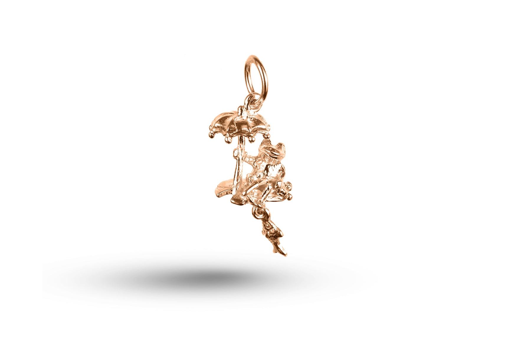 Rose gold Fishing Frog charm.