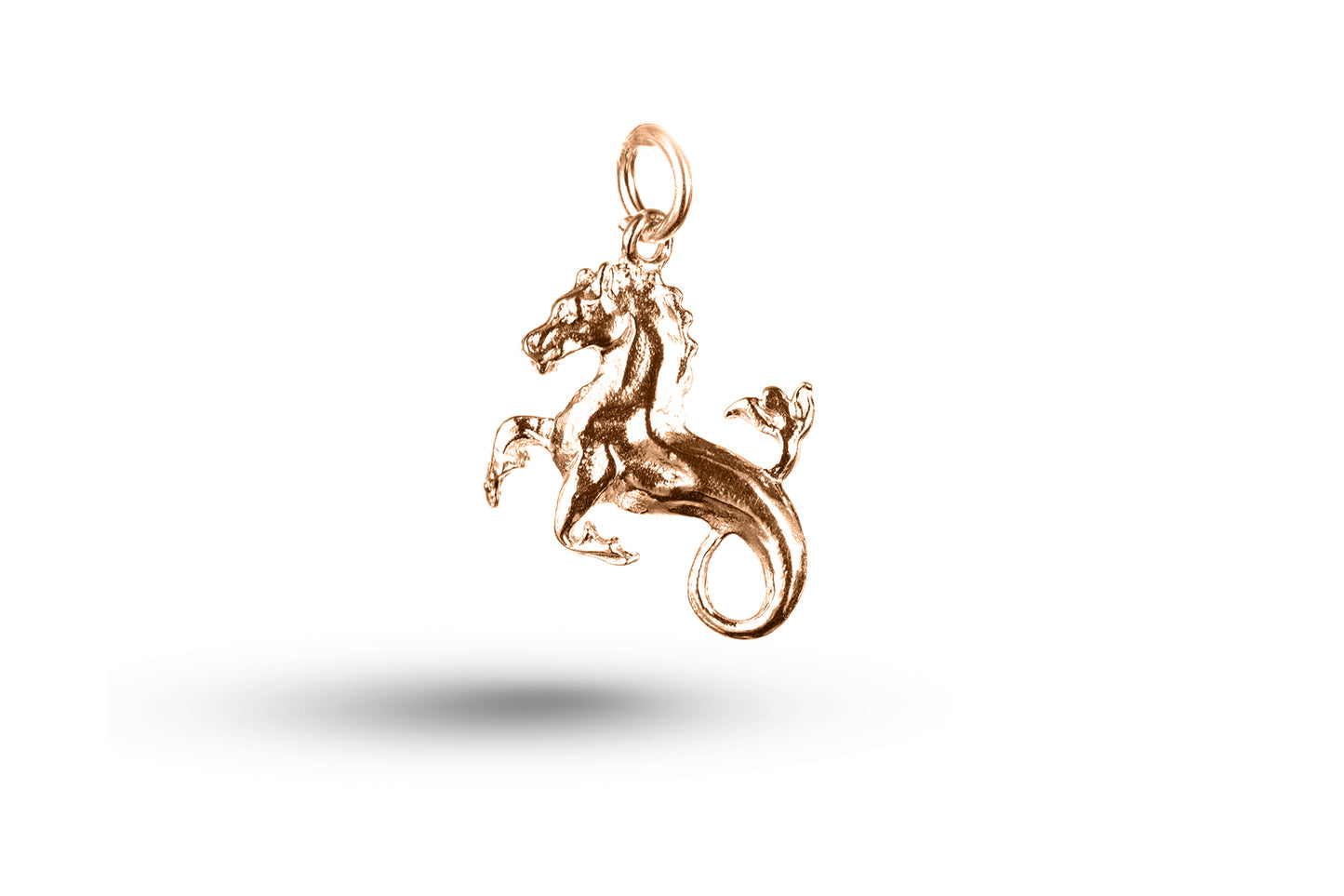Rose gold Mythical Seahorse charm.