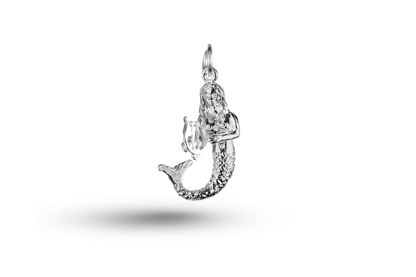 White gold Mermaid and Harp charm.