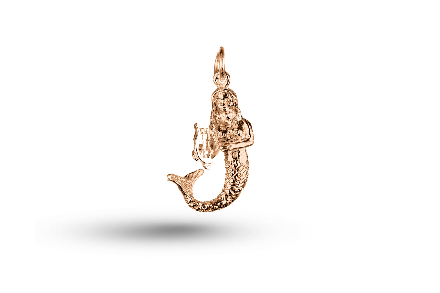 Rose gold Mermaid and Harp charm.