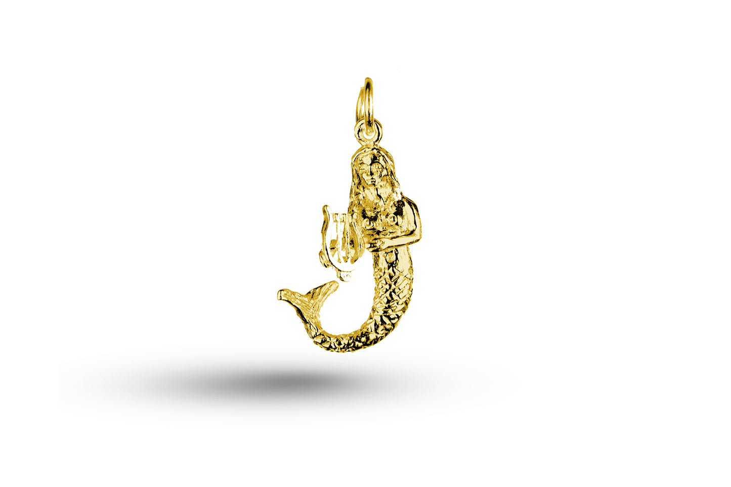 Yellow gold Mermaid and Harp charm.