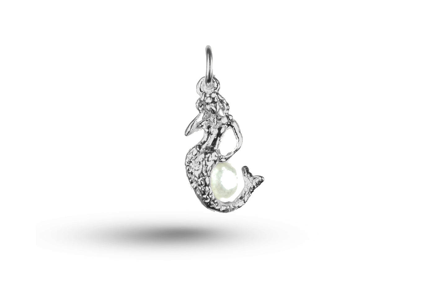 White gold Mermaid and Pearl charm.