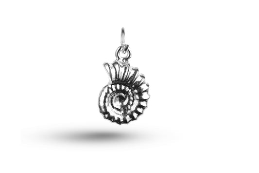 Luxury white gold ammonite charm.