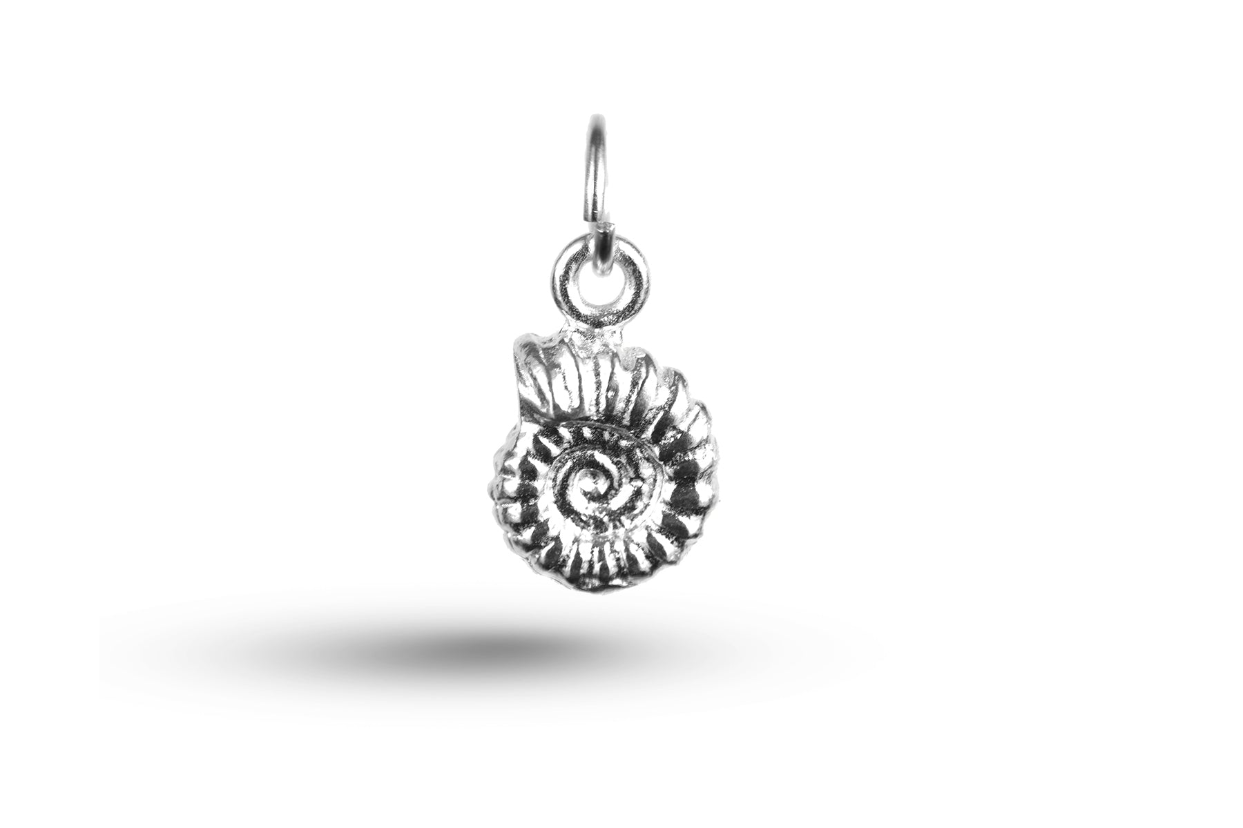 White gold Ammonite charm.