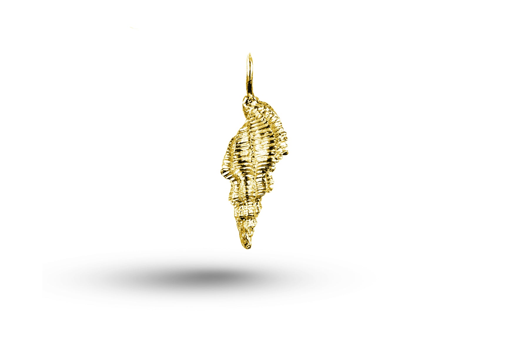 Yellow gold Sea Snail Shell charm.