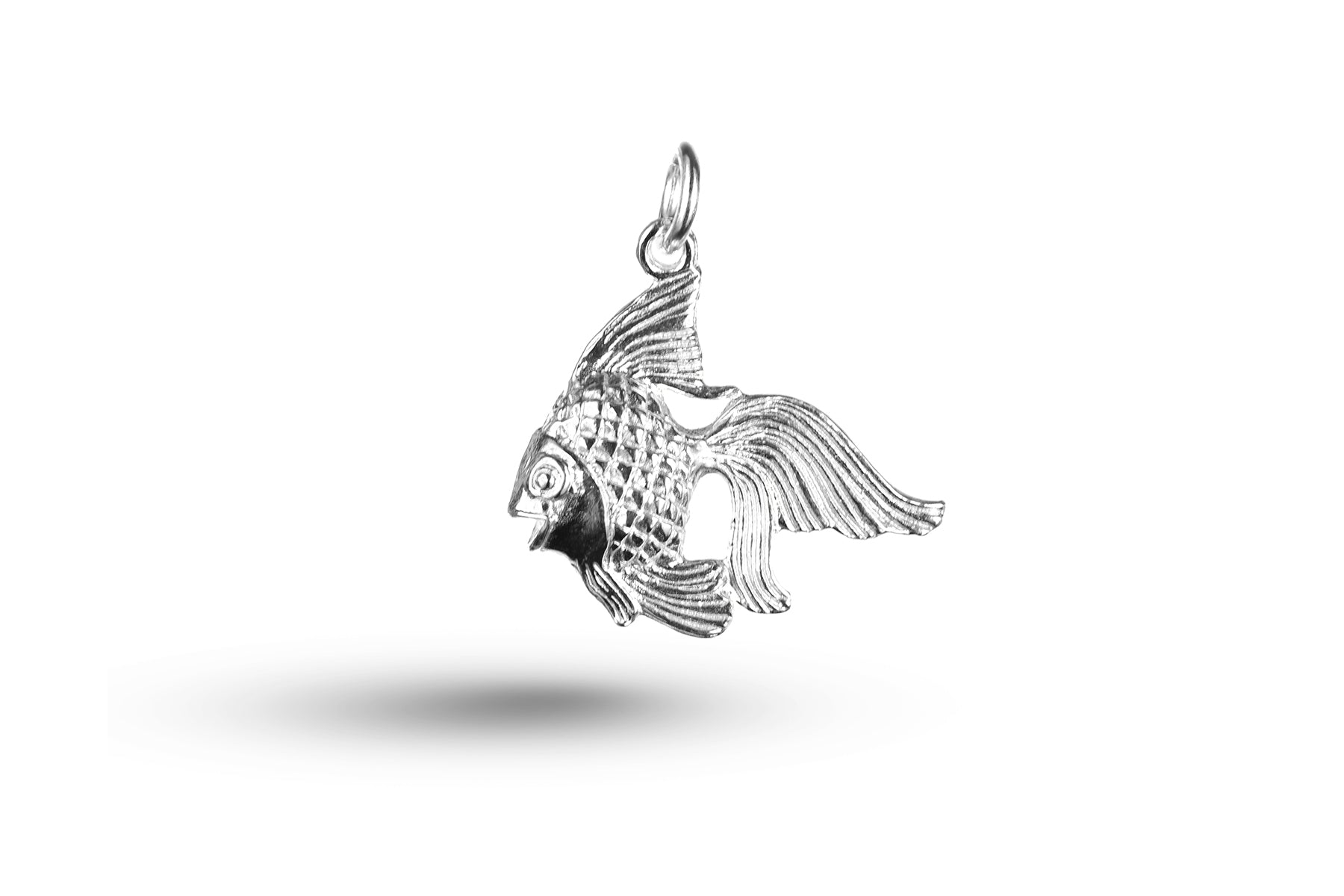 White gold Goldfish charm.