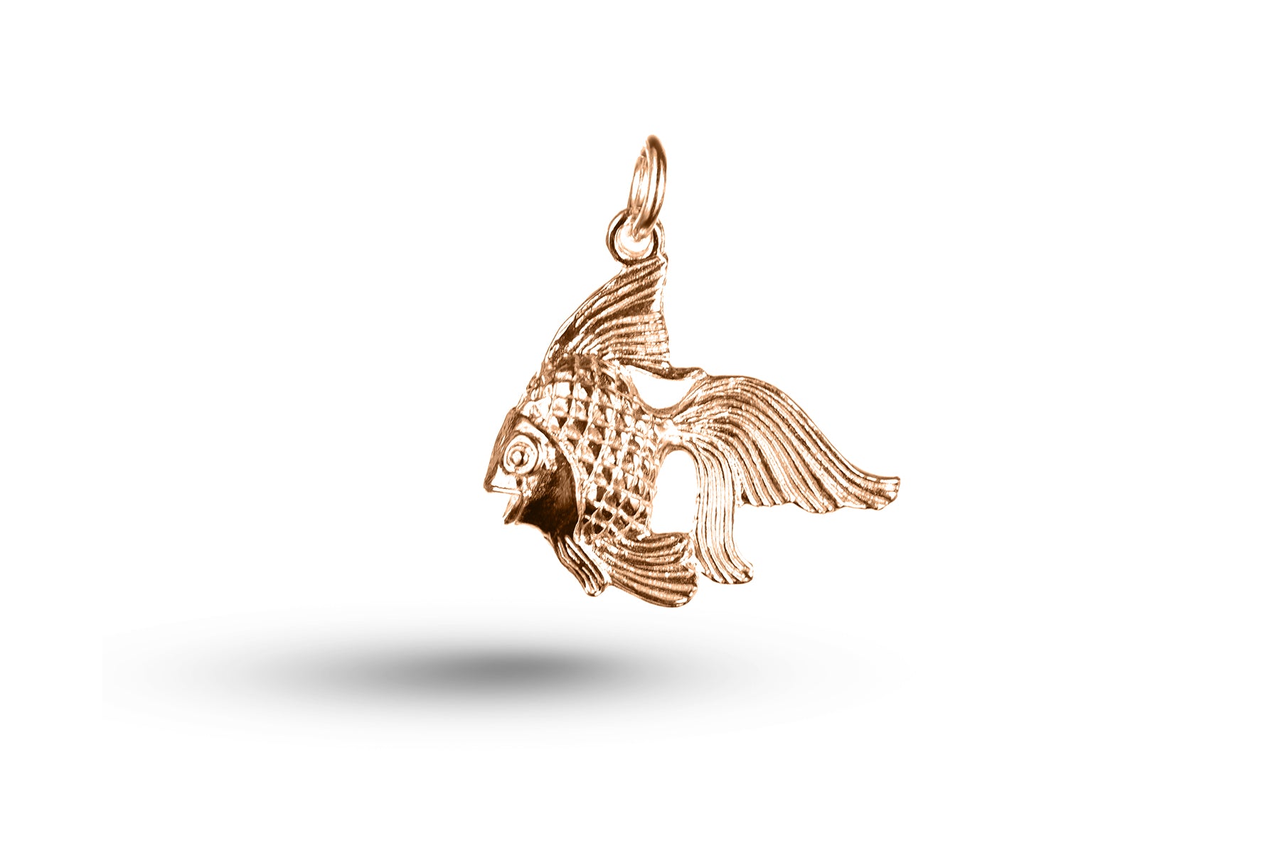Rose gold Goldfish charm.