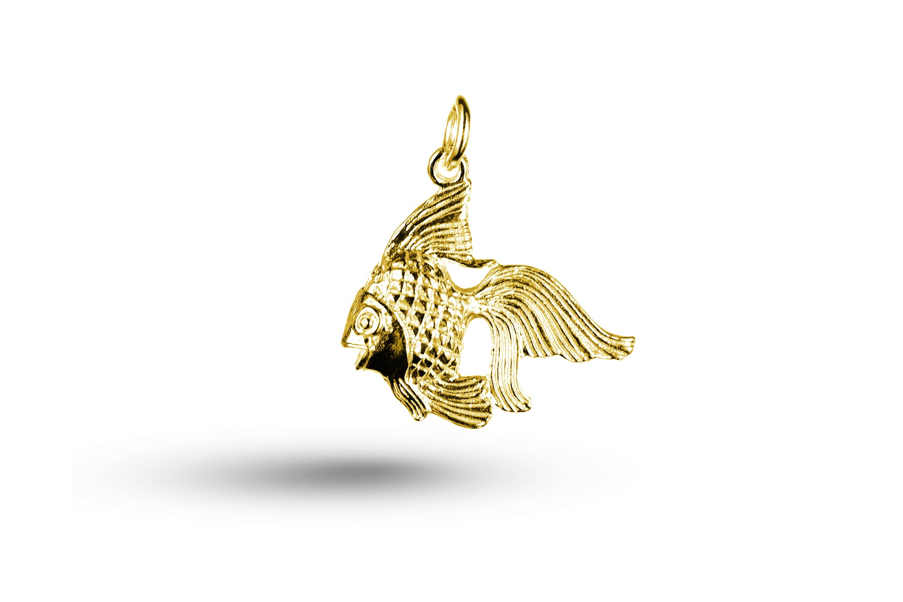 Yellow gold Goldfish charm.
