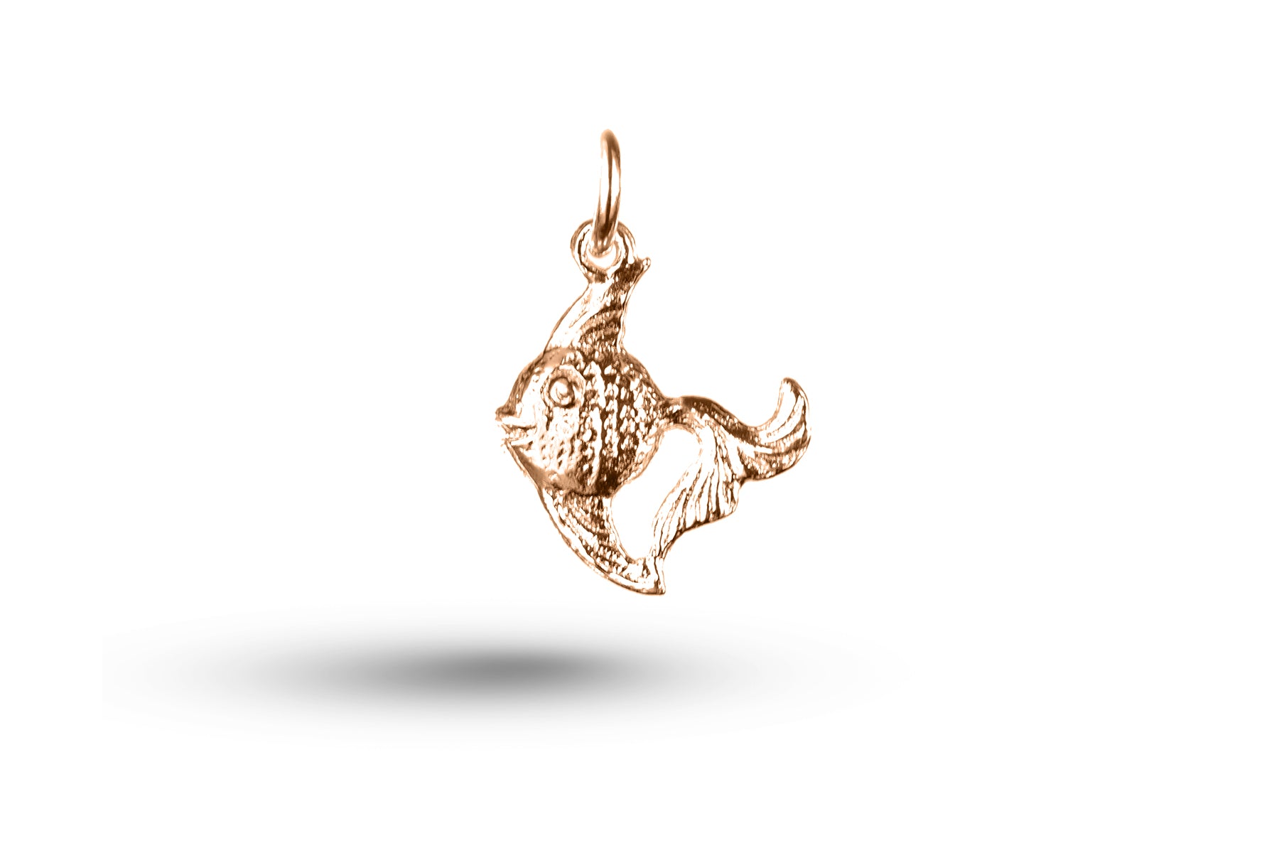 Rose gold Goldfish charm.