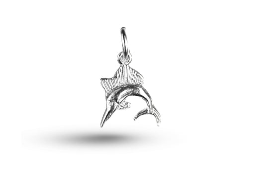 White gold Swordfish charm.