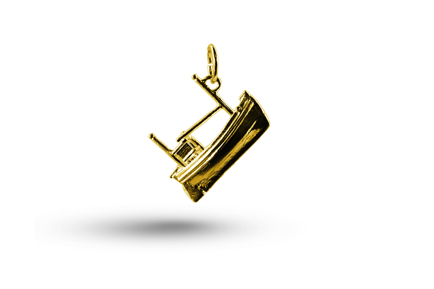 Yellow gold Fishing Boat charm.