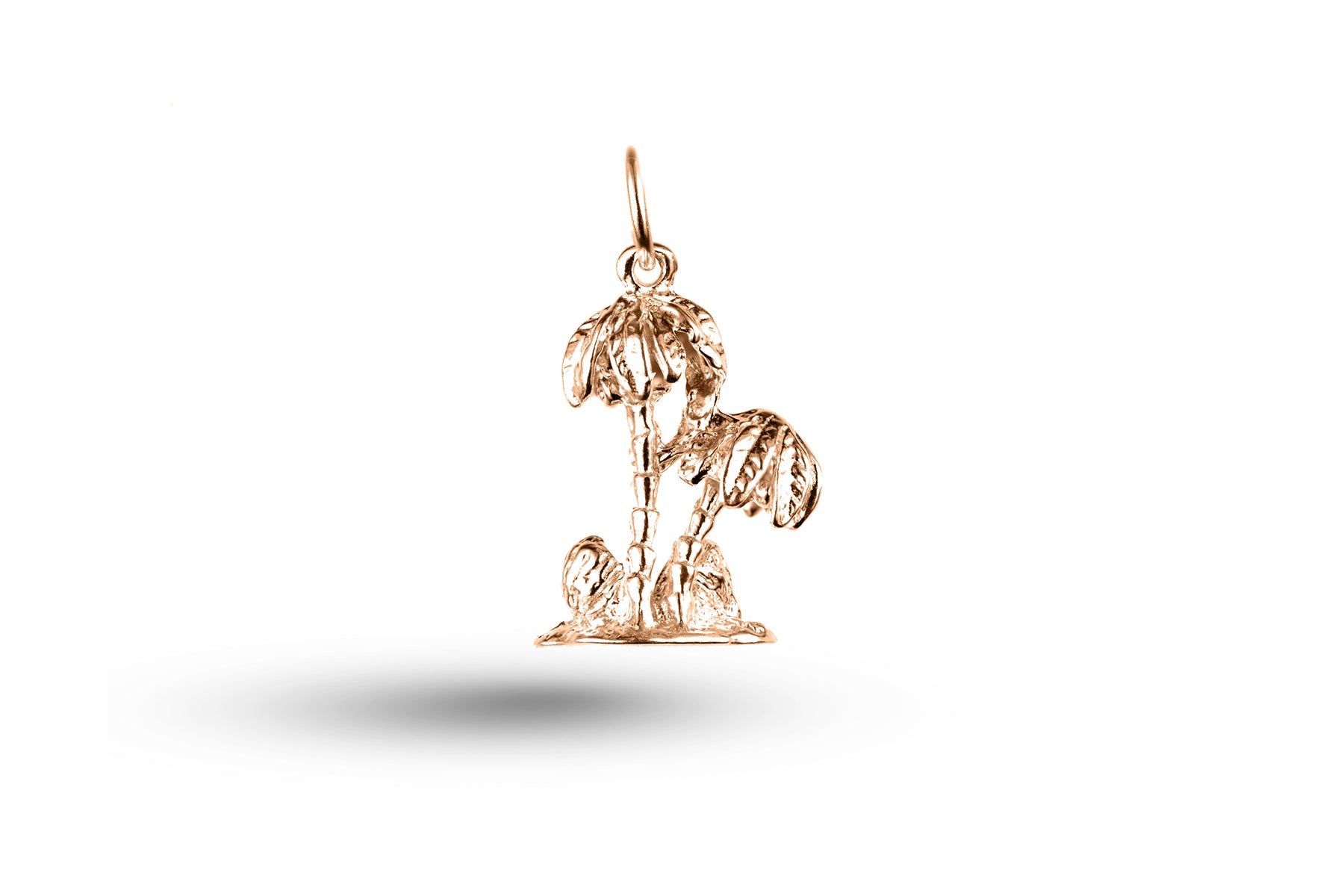 Rose gold Palm Tree on Island charm.