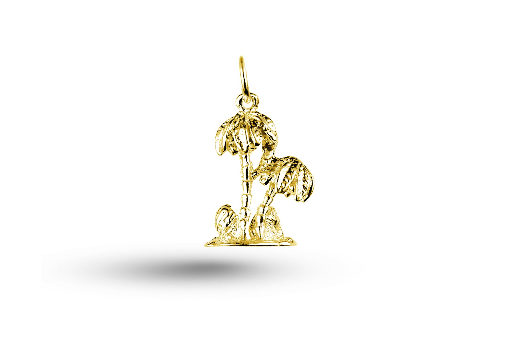 Yellow gold Palm Tree on Island charm.