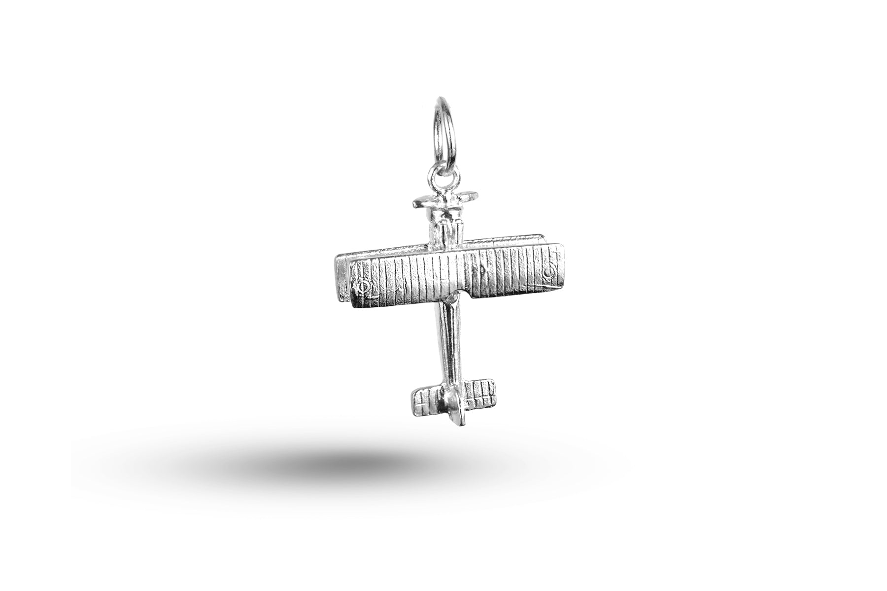 White gold Bi-Plane charm.