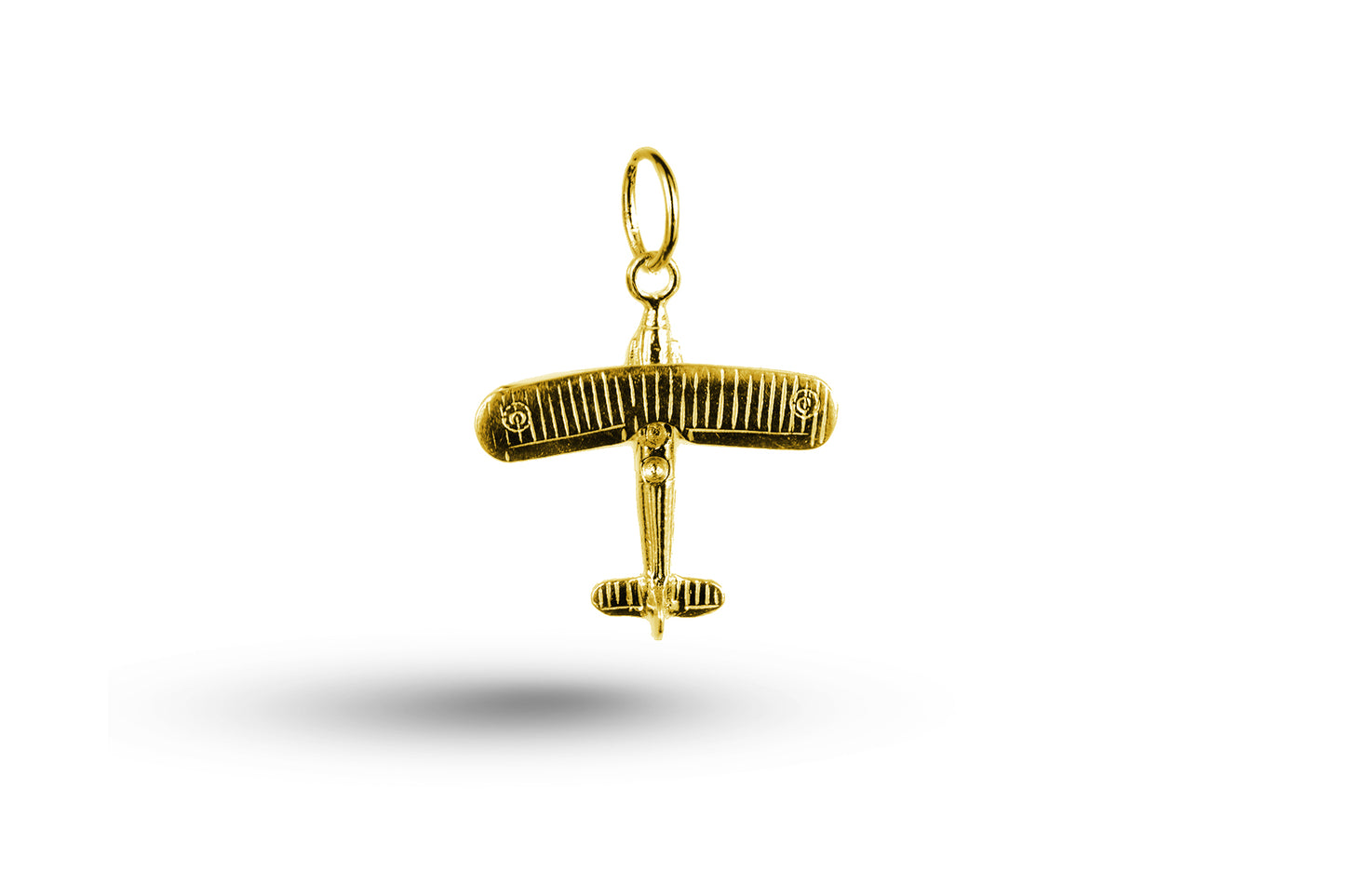 Luxury yellow gold bi-plane charm.
