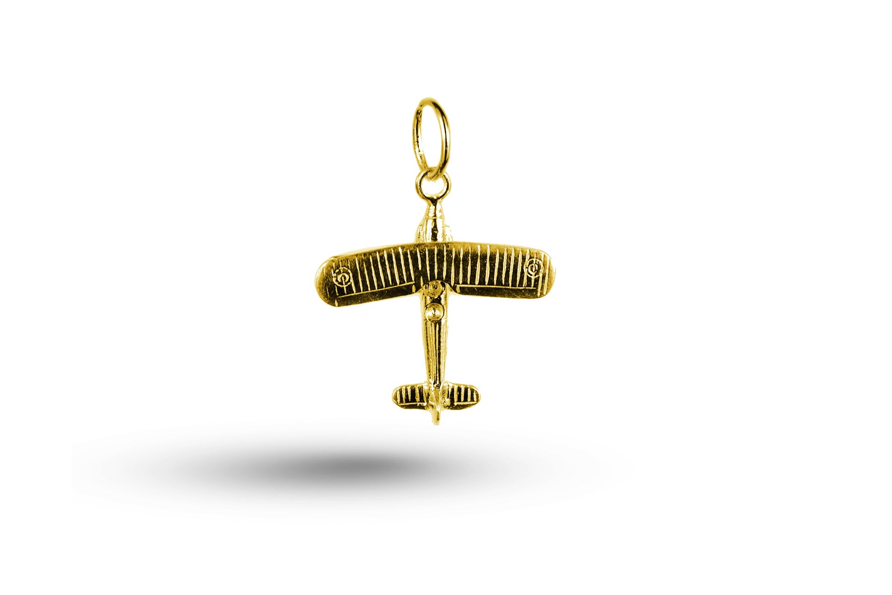 Luxury yellow gold bi-plane charm.