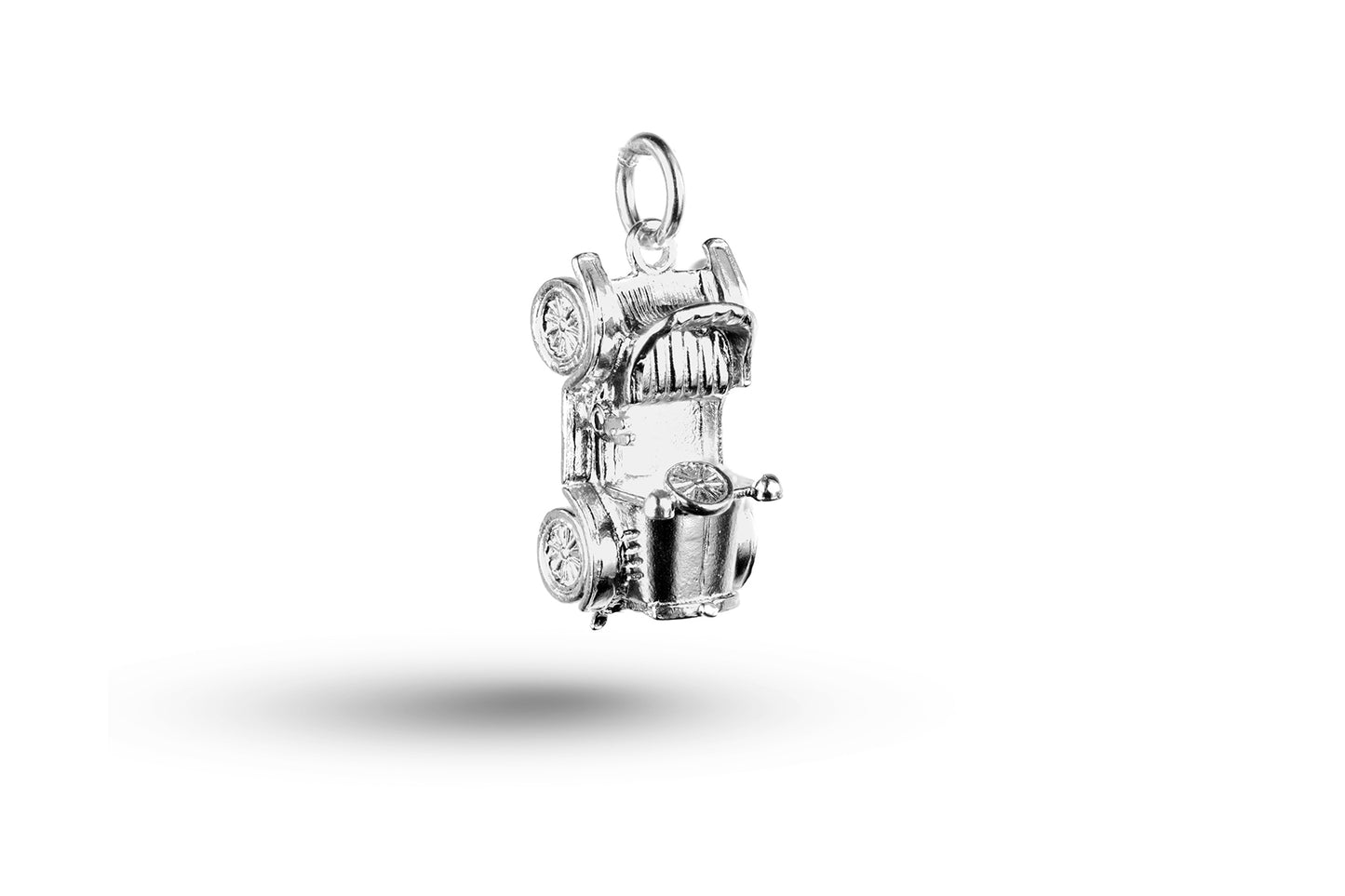 White gold Vintage Car charm.