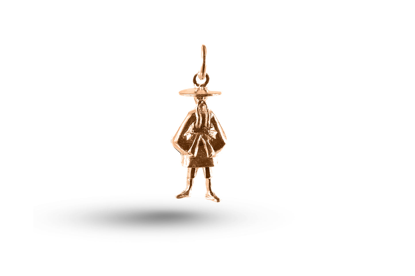 Rose gold Chinaman charm.