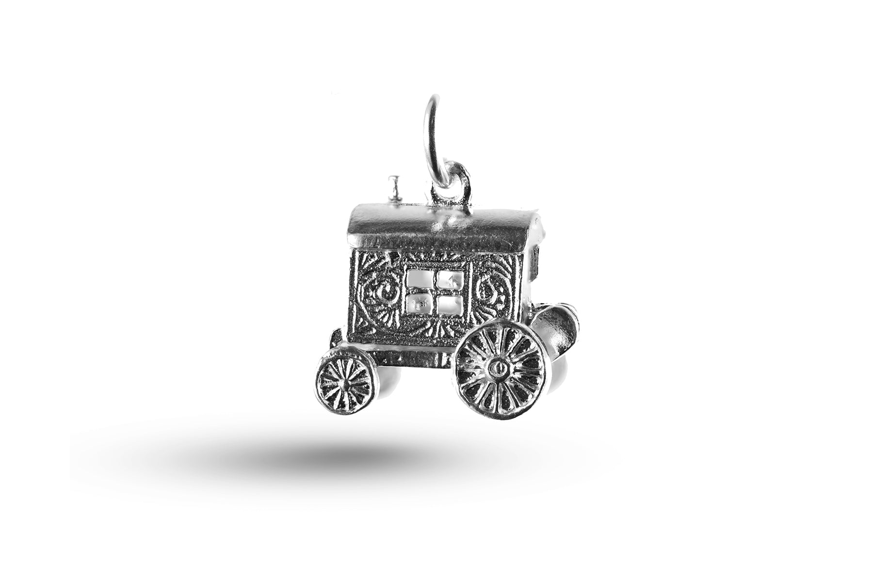 White gold Gypsy Caravan charm.
