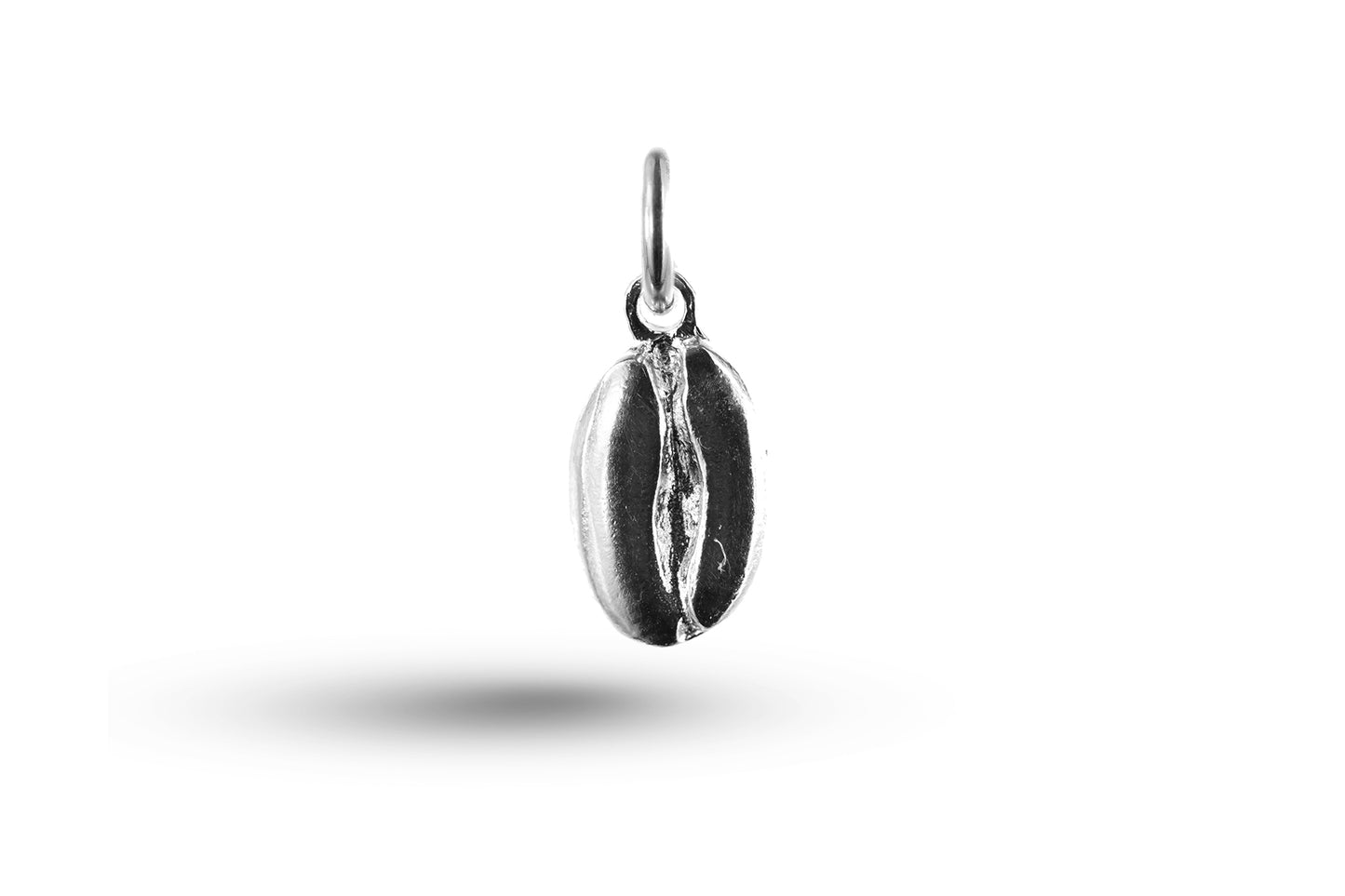 White gold Coffee Bean charm.