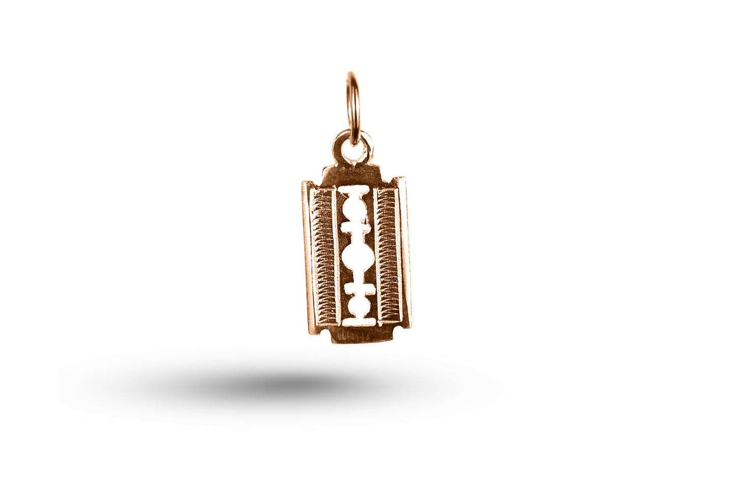 Rose gold Razor Blade charm.