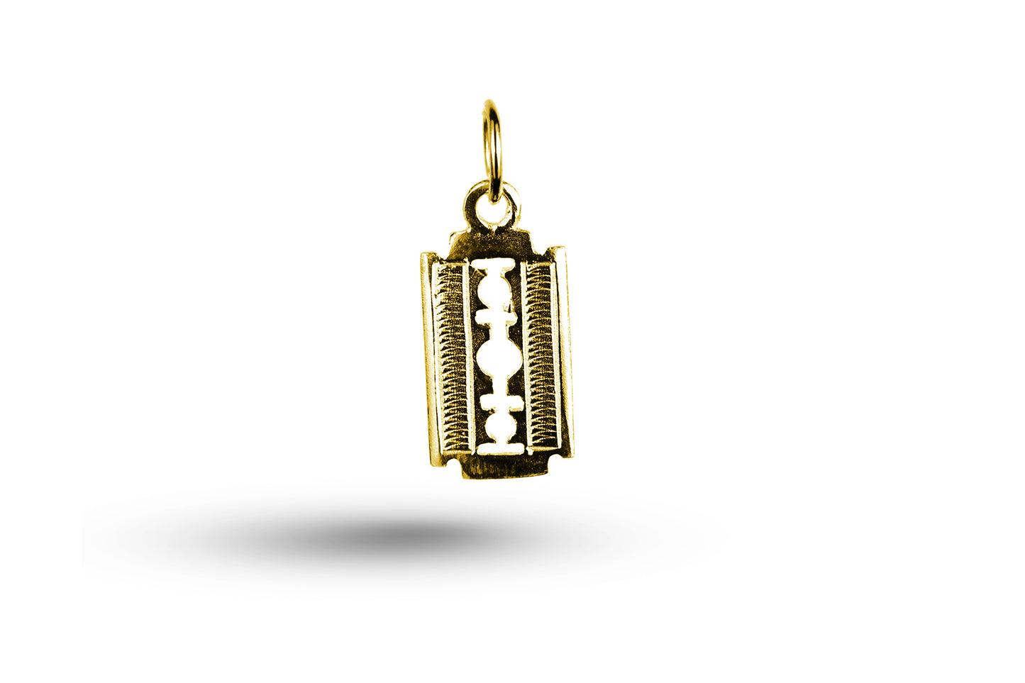 Yellow gold Razor Blade charm.