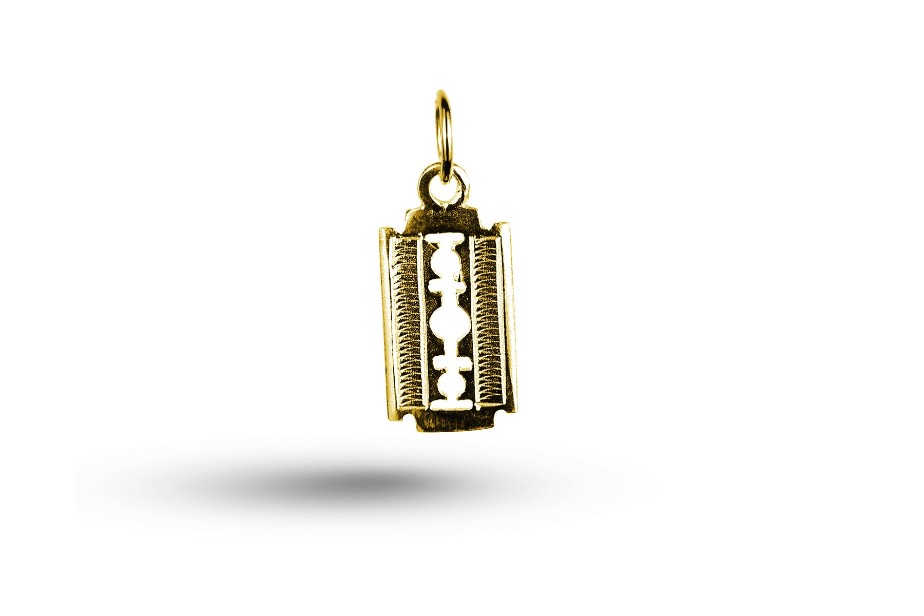 Yellow gold Razor Blade charm.