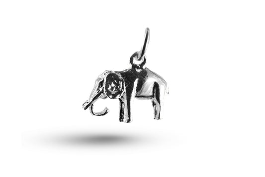 White gold Standing Elephant charm.