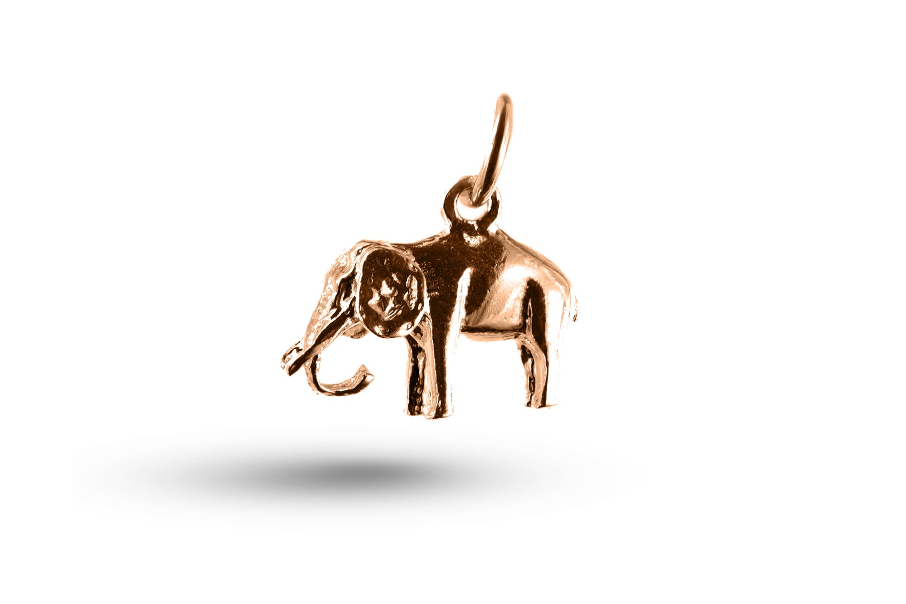 Rose gold Standing Elephant charm.