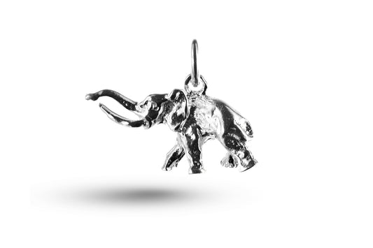 White gold Trumpeting Elephant charm.