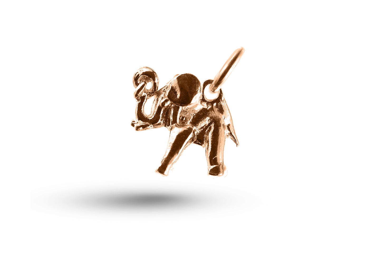 Rose gold Elephant with Knot charm.