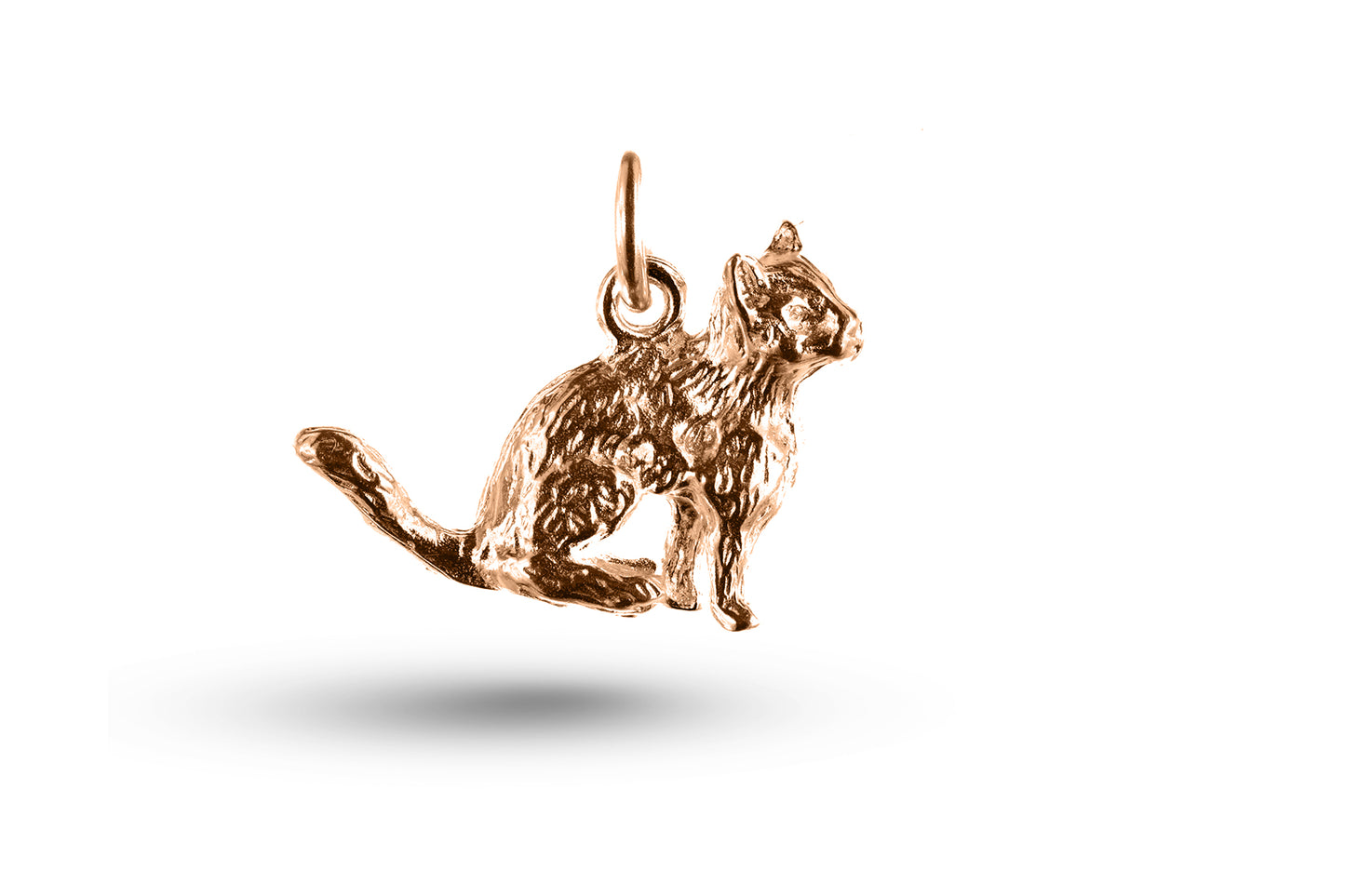 Rose gold Sitting Cat charm.