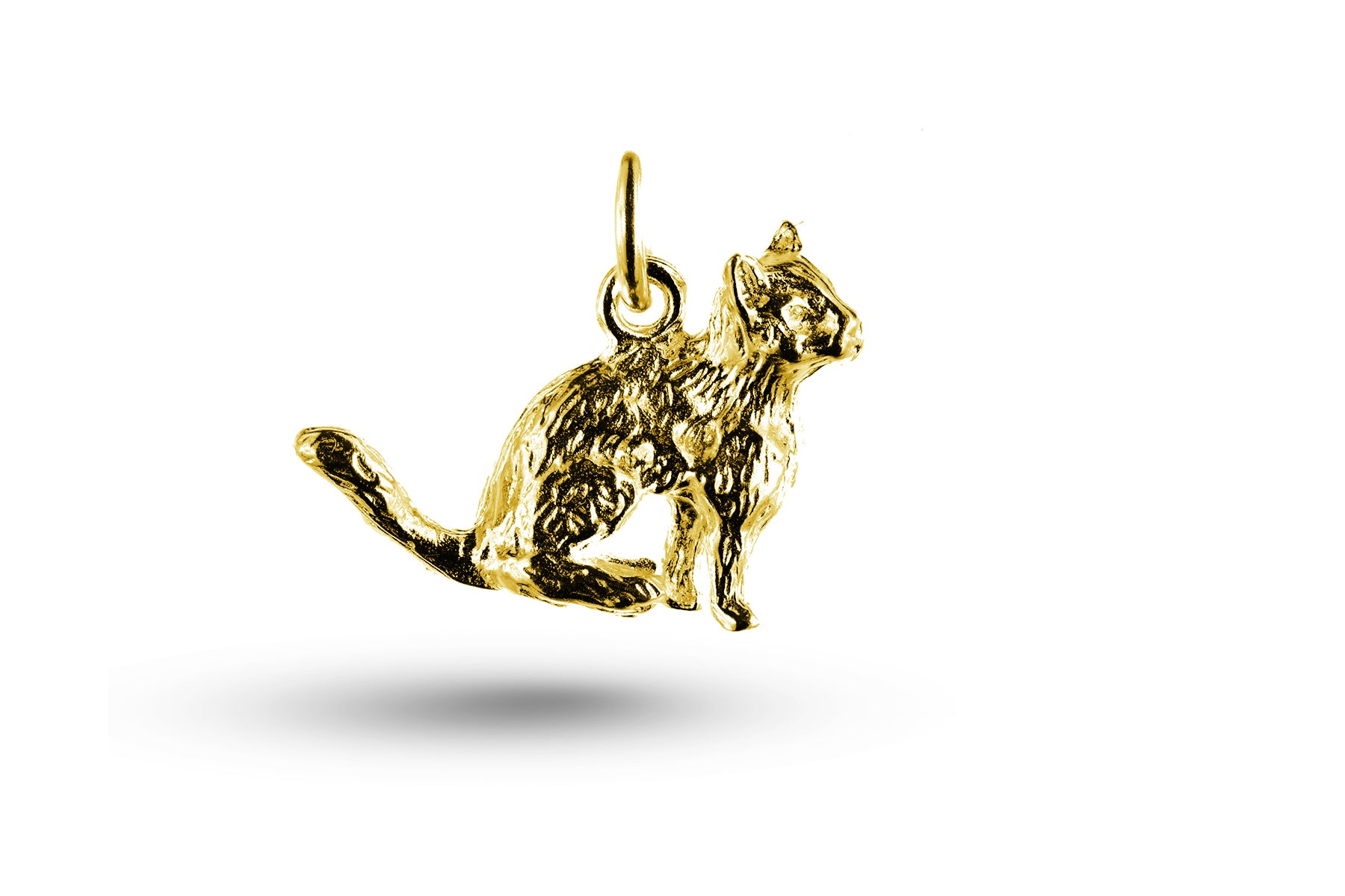 Yellow gold Sitting Cat charm.
