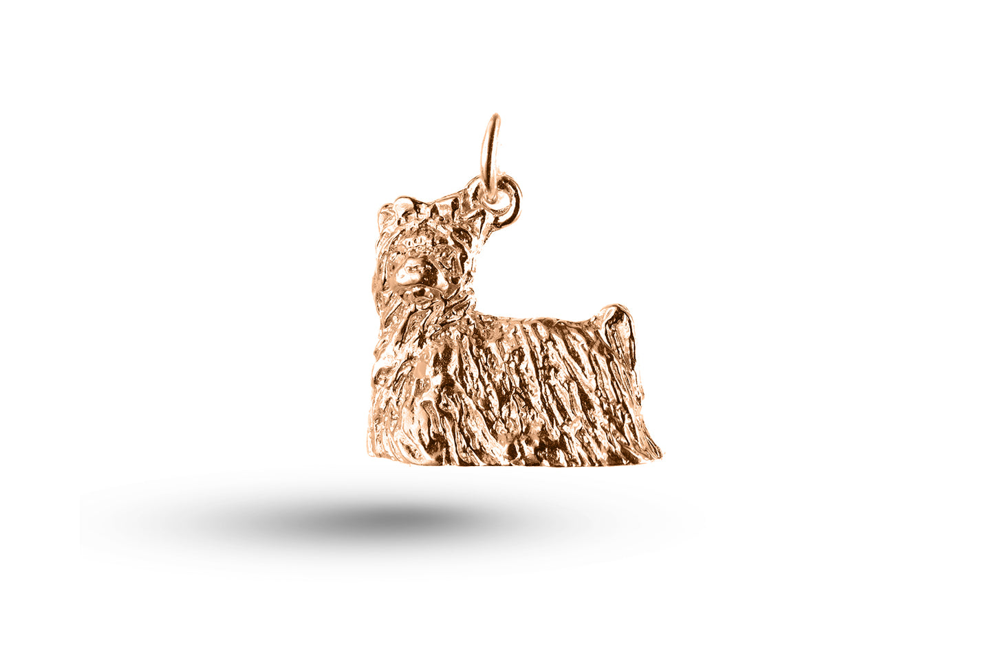 Rose gold Yorkshire Terrier Dog charm.