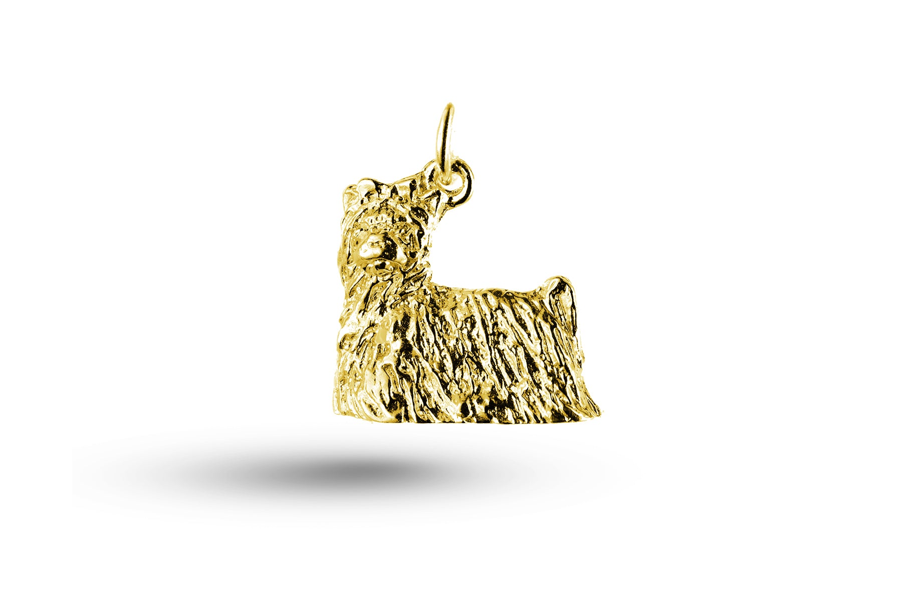 Yellow gold Yorkshire Terrier Dog charm.