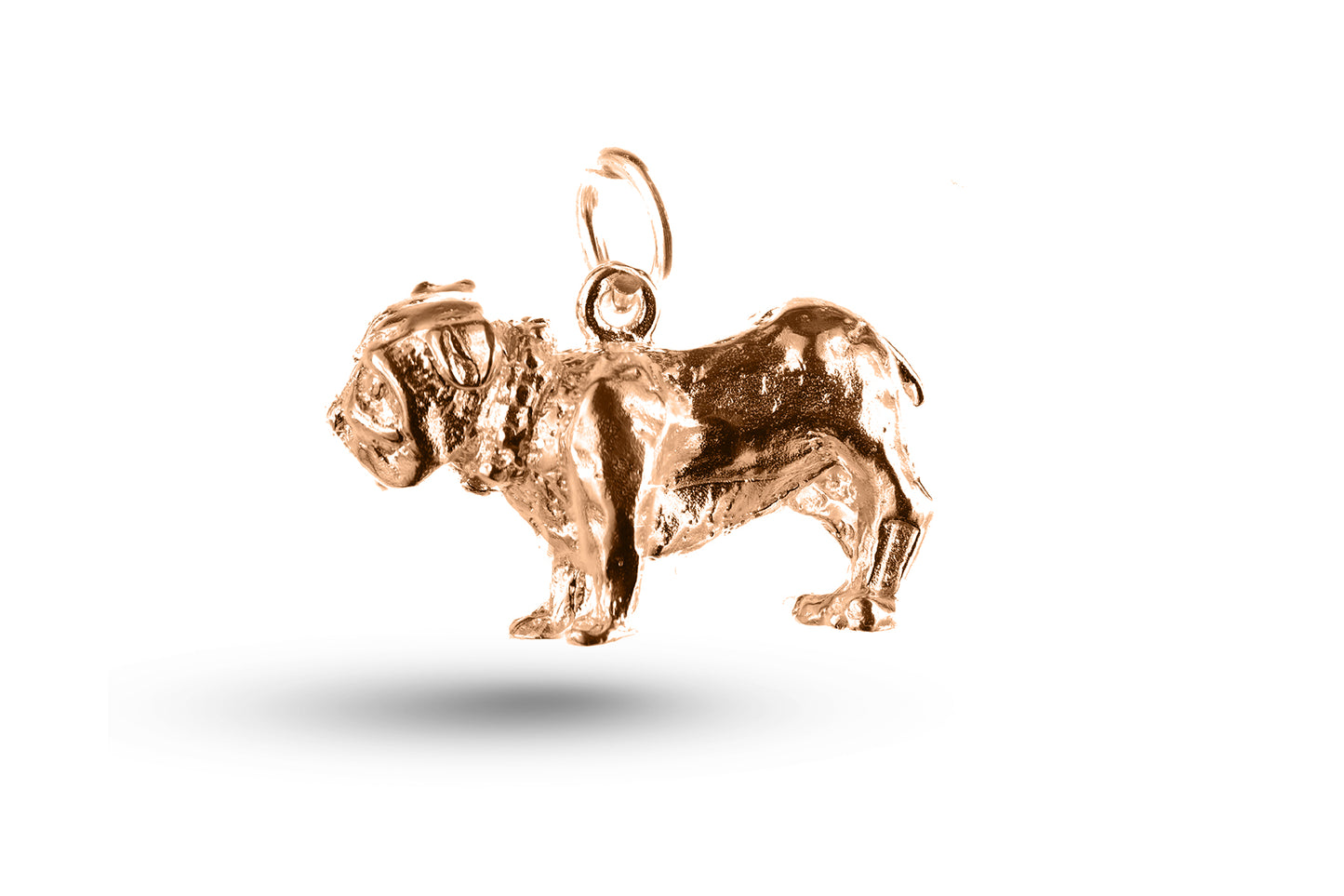 Luxury rose gold Bulldog Dog charm.