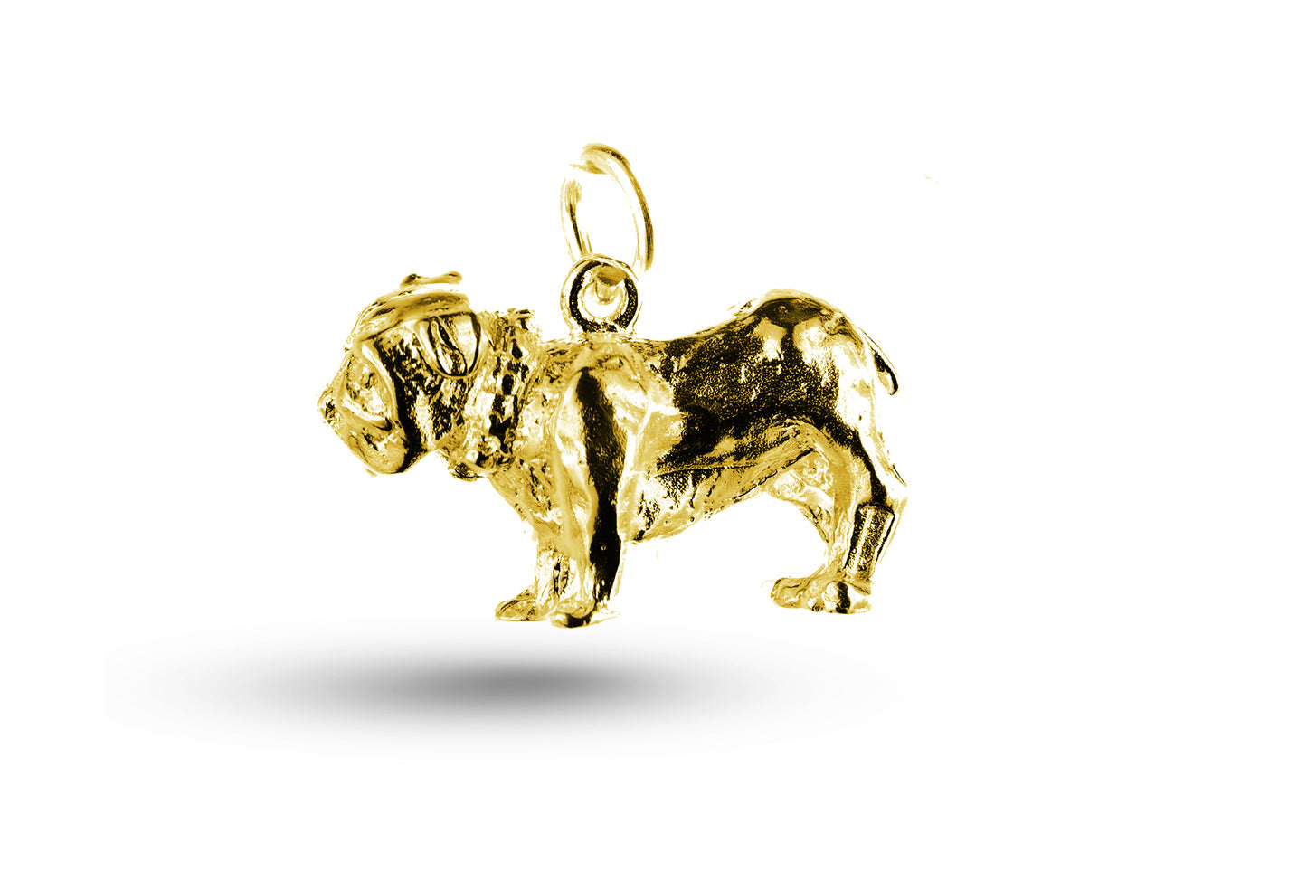 Luxury yellow gold Bulldog Dog charm.