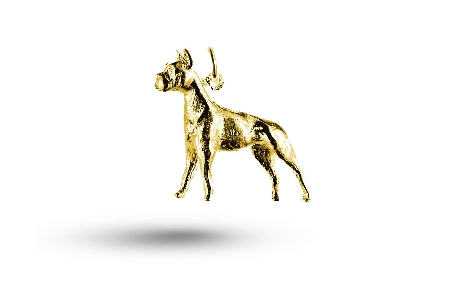 Luxury yellow gold Boxer Dog charm.