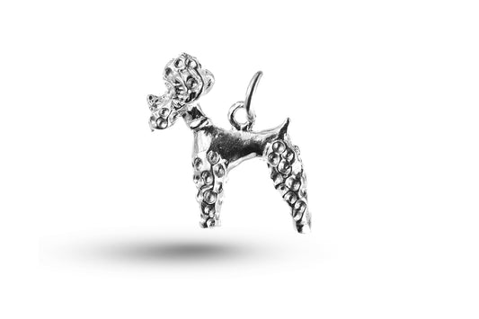 White gold Poodle Dog charm.