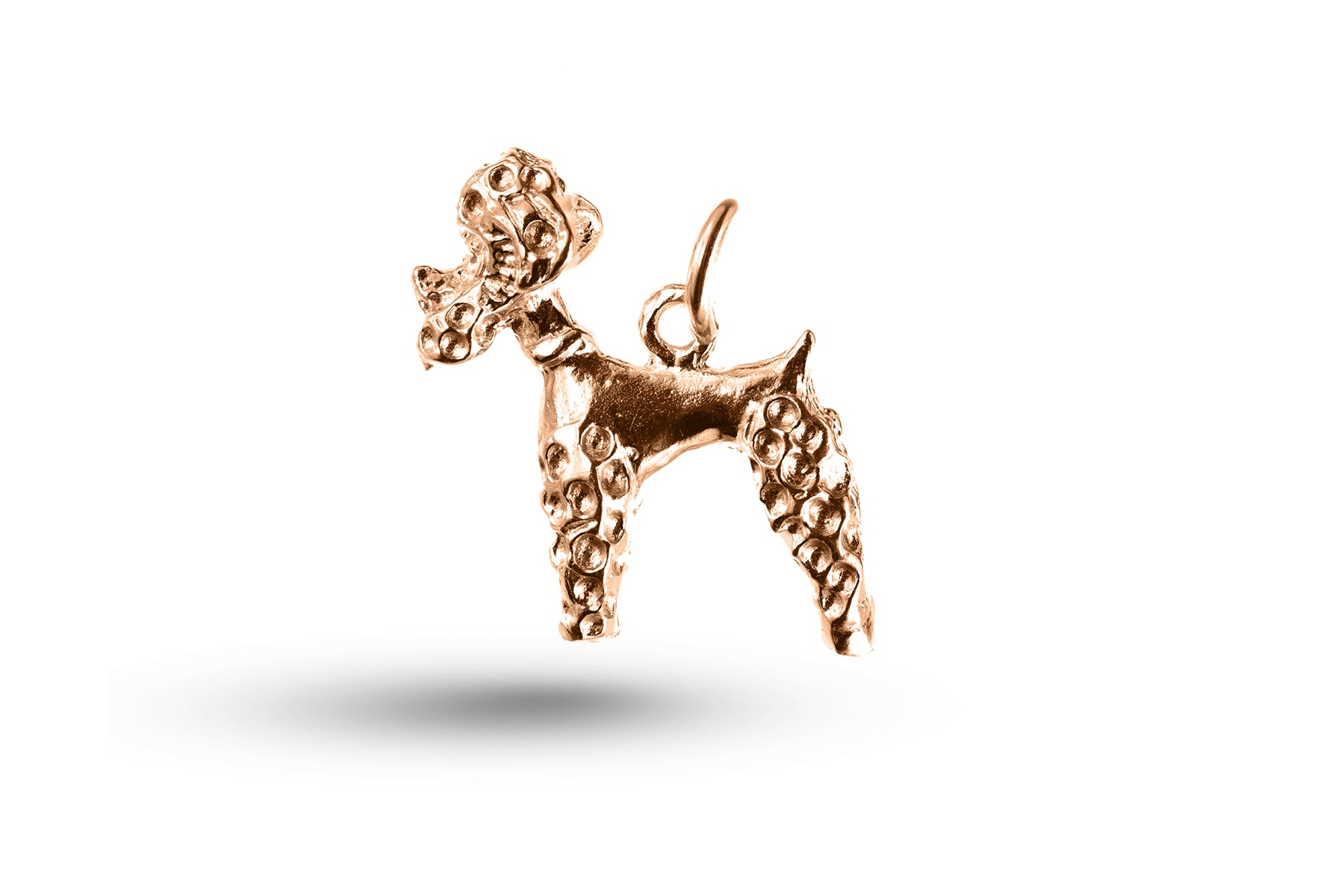 Rose gold Poodle Dog charm.
