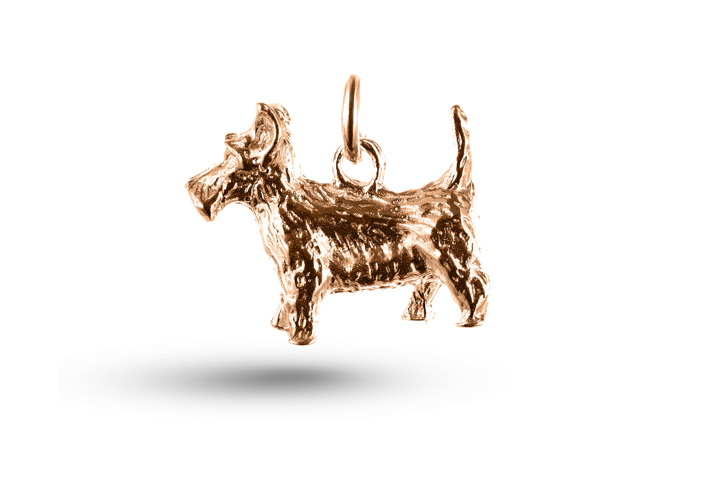 Rose gold Scottie Dog charm.